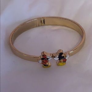 Mickey & Minnie Kissing Gold Bracelet